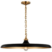 Piatto Large Pendant полированная старая латунь с абажуром из состаренного железа