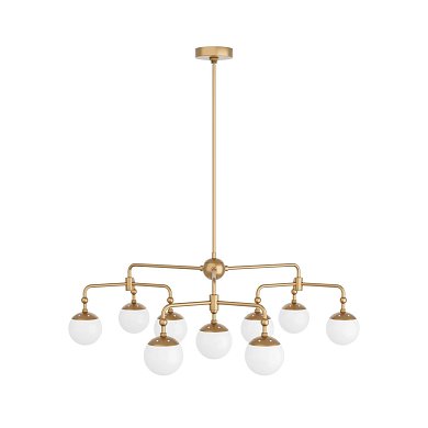 Люстра Arteriors Utica, античная латунь и матовое стекло