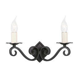 RY2A-BLACK Elstead Rectory двухрожковое настенное бра со свечными лампами и декоративными завитками