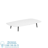 STYLETTO НИЗКИЙ СТОЛ ДЛЯ ГОСТИНОЙ 220x120CM АЛЮМИНИЕВЫЕ НОЖКИ АНТРАЦИТОВЫЙ КЕРАМИЧЕСКИЙ СТОЛЕШНИЦА БЕЛЫЙ Royal Botania