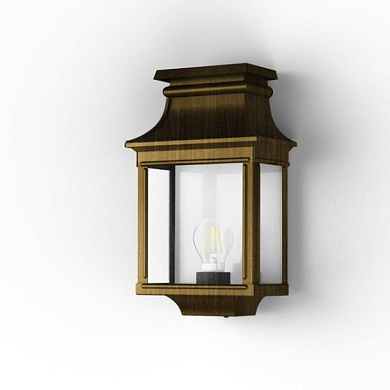 настенное бра с золотистой патиной и прозрачным стеклянным рассеивателем