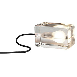 1260-1000 Block Lamp Design House Stockholm Стеклянная настольная лампа с чёрным проводом