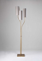 French Brass shown with 5 Tall Cylinder in Whisper Silk Linen with Cream Card lining