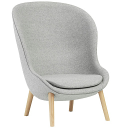 603821 Normann Copenhagen Hyg низкое кресло серое на деревянных ножках