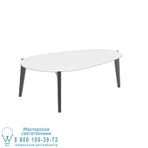 СТОЛИК ДЛЯ ЧАЯ 100X60CM БРОНЗОВЫЙ КЕРАМИЧЕСКИЙ БЕЛЫЙ Royal Botania