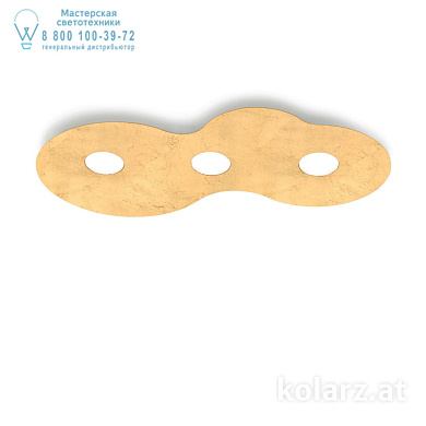 Kolarz CIRCLE A1336.13.1.Au потолочный светильник белый длина 35cm ширина 68cm высота 3cm 3 лампы gx53
