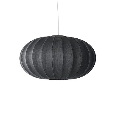 KWO76 BL LED Knit-Wit Made By Hand Подвесной светильник с овальным текстильным абажуром чёрного цвета с LED
