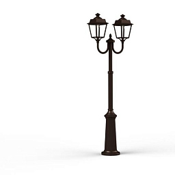 150033046 Roger Pradier Place Des Vosges Evolution двухрожковый уличный фонарь на столбе с куполообразными плафонами коричневого оттенка