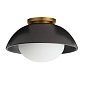 Потолочный светильник Arteriors Glaze Small, чёрная керамика и опаловое стекло — фото 6
