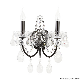 ODELIS AP2 BROWN Crystal Lux ODELIS двухрожковое бра с хрустальными подвесками в корпусе тёмного цвета