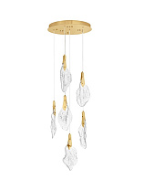 Triac Dimmable Gold Steel & Clear Handmade Glass LED 24Watt 220-240Volt 812Lm IP20 3000K D:50 H:195 cm