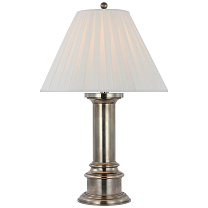 Hammett Large Table Lamp серебро Батлер с шелковым плиссированным абажуром Box Pleat
