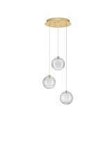 Triac Dimmable Clear Structured Glass Brass Gold Metal LED 12Watt 220-240Volt 842Lm IP20 3000K D:36.5 H:150 cm