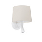 64308-02 CONGA WHITE READER WALL LAMP BEIGE LAMPSHADE ø215* настенный светильник Faro barcelona