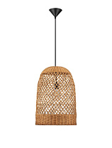 Honey Rattan Sandy Black Steel Base & Fabric Cable LED E27 1x12Watt 100-240Volt IP20 Bulb Excluded D:41 H:265 cm