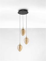 Triac Dimmable Matt Black Metal Base Brass Gold Metal & Champaign Glass LED 18Watt 220-240Volt 1179Lm IP20 3000K D:35.3 H:160 cm