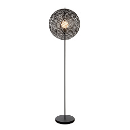 8718282322179 + 8718282359038 Moooi Random Light торшер с плетёным плафоном сферической формы на тонкой стойке