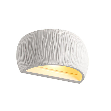 настенный светильник-бра с изогнутым корпусом из гипса под покраску