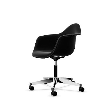 4055737331695 Eames Vitra Кресло офисное на колесиках, черное, полностью обитое