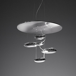 Mercury Mini SP LED Artemide Mercury подвесной светильник с зеркальными дисками на тонких подвесах