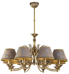 CAS-ZW-8(P/A) Kutek Casamia Lampshade восьмирожковая подвесная люстра с цилиндрическими текстильными абажурами