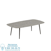 НИЗКИЙ ОБЕДЕННЫЙ СТОЛ STYLETTO 220X120CM, АЛЮМИНИЕВЫЕ НОЖКИ, БРОНЗОВАЯ КЕРАМИЧЕСКАЯ СТОЛЕШНИЦА CEPPO DOLOMITICA Royal Botania
