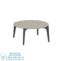 СТОЛИК TEA TIME Ø 75CM H40 АНТРАЦИТОВЫЙ КЕРАМИЧЕСКИЙ ЖЕМЧУЖНО-СЕРЫЙ Royal Botania