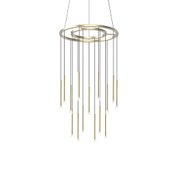 00-6067-27-27 Leds C4 Candle подвесная люстра с множеством цилиндрических элементов латунного оттенка
