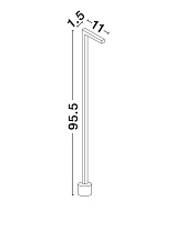 Corten Aluminium LED 5Watt 220-240Volt 188Lm 3000K IP65 L:11 H:94.5 cm