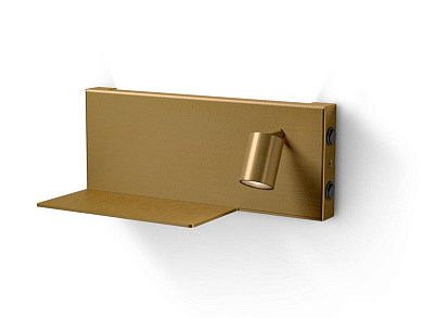 настенный светильник с золотистым корпусом и выступом