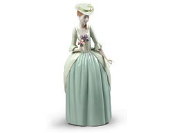 1009181 Lladro Floral Scent фарфоровая фигурка женщины в длинном платье с букетом