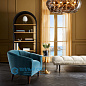 Misha Accent Chair Peacock Velvet Dark Walnut мягкое сиденье Arteriors 8130 — фото 1