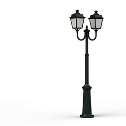 150034059 Roger Pradier Place Des Vosges Evolution уличный фонарный столб с тремя плафонами в серо-зелёном корпусе