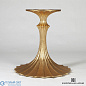 Flute Table 48 White Marble Top w/26 Gold Leaf Base Global Views стол