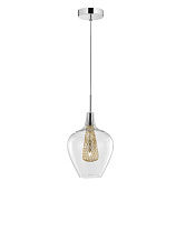 Clear Glass Gold Frame Chrome Aluminium LED G9 1x5 Watt 100-240Volt IP20 Bulb Excluded D: 18 H: 120 cm