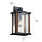 Marimount 17" 1 Light Outdoor Wall Light with Clear Glass Black уличный настенный светильник 59018BK Kichler — фото 6