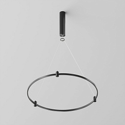 подвесное кольцевое основание чёрного цвета для шинопровода и светильников