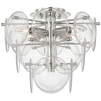 Loire Medium Tiered Flush Mount полированный никель с прозрачным стеклом стриэ