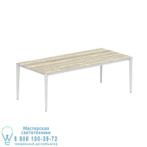 СТОЛ U-NITE 220X100CM БЕЛЫЙ С КЕРАМИЧЕСКОЙ СТОЛЕШНИЦЕЙ ИЗ ТРАВЕРТИНА Royal Botania