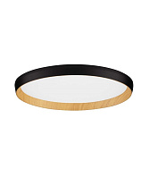 Triac Dimmable Sandy Black & Wood Colour Metal, Aluminium & Acrylic LED 36Watt 220-240Volt 3157Lm IP20 2700-3000-4000K CCT by Dip Switch Light Up & Down D:40 H:7 cm