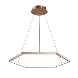 Подвесная люстра Favourite Hexagon 2103-6P — светодиодная геометрическая люстра золотого цвета на 40 Вт