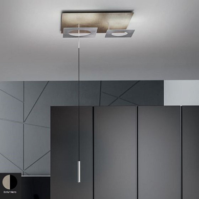 PETRA-S3ECNE Icone Petra SOSPENSIONE 41+13W 3000K ECRU'- NERO Одинарный подвес