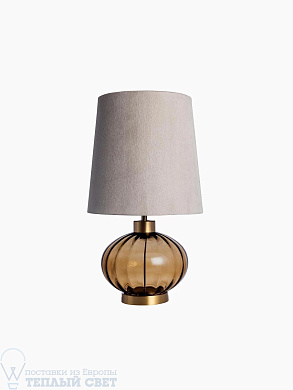 настольная лампа с серым абажуром и металлическим основанием цилиндрической формы