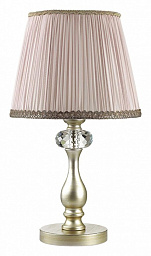 3390/1T Odeon Light Aurelia настольная лампа с тканевым абажуром на фигурной подставке золото с патиной