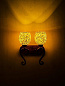 Wood Carved Mop Glass Double Wall Lamp бра FOS Lighting Dollar-ChipMop-WL2