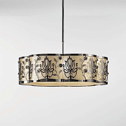 539/6 nickel+Gold lame IDL Margot подвесной светильник с шестью плафонами цвета никель и золотистый ламе
