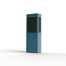 108018111 Roger Pradier Brick2 садовый столбик голубого цвета с корпусом прямоугольной формы и прозрачным плафоном