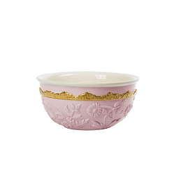 0006900-520 Villari Taormina чаша для фруктов розово-золотая с внутренним декором