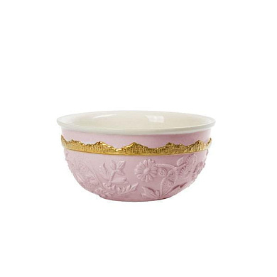 Taormina pink & gold fruit bowl / oatmeal чаша, Villari
