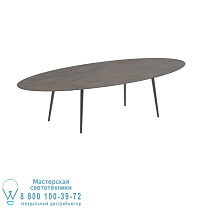 STYLETTO СТАНДАРТНЫЙ ОБЕДЕННЫЙ СТОЛ 320X140CM АЛЮМИНИЕВЫЕ НОЖКИ БРОНЗОВАЯ КЕРАМИЧЕСКАЯ СТОЛЕШНЯ TERRA MARRONE Royal Botania